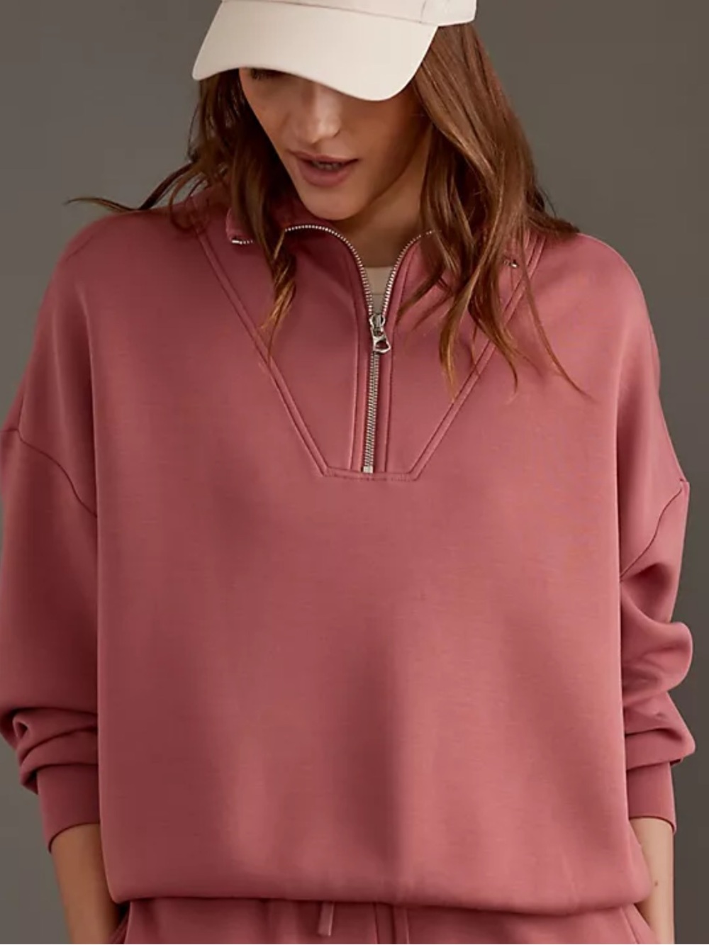Varley Hawley Half Zip Women’s Sweatshirt In Terracotta Mauve Small S - Picture 2 of 12